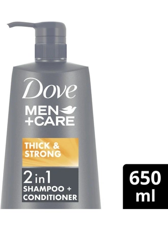 Dove Men+Care Thick & Strong 2in1 Shampoo+Conditioner, 650 ml - Image 3